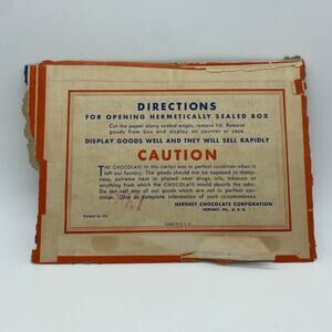 Hershey Chocolate Corporation Vintage Cardboard Box Bottom